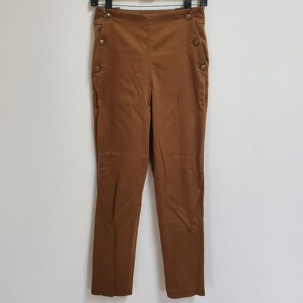 Massimo Dutti Slim Fit Trousers with Side Buttons